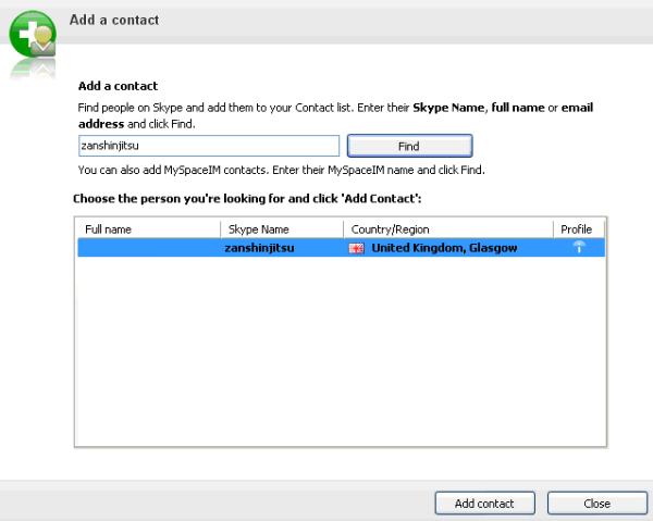 Add a Skype Contact