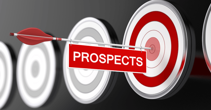 target board and arrow saying 'prospects' in the middle