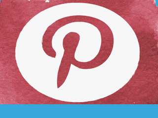 Red watercolour Pinterest logo.