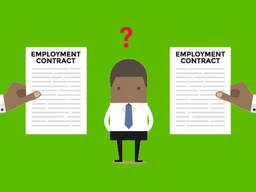 candidate choosing between 2 employment contracts