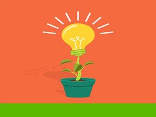 Image of a plant with a light bulb.