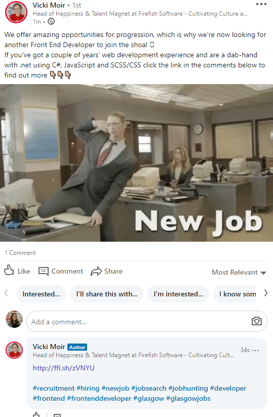 linked job advert cropped