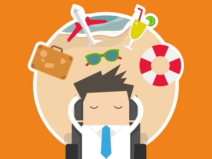 recruiter thinking about holiday and looking  (summer sales hacks)