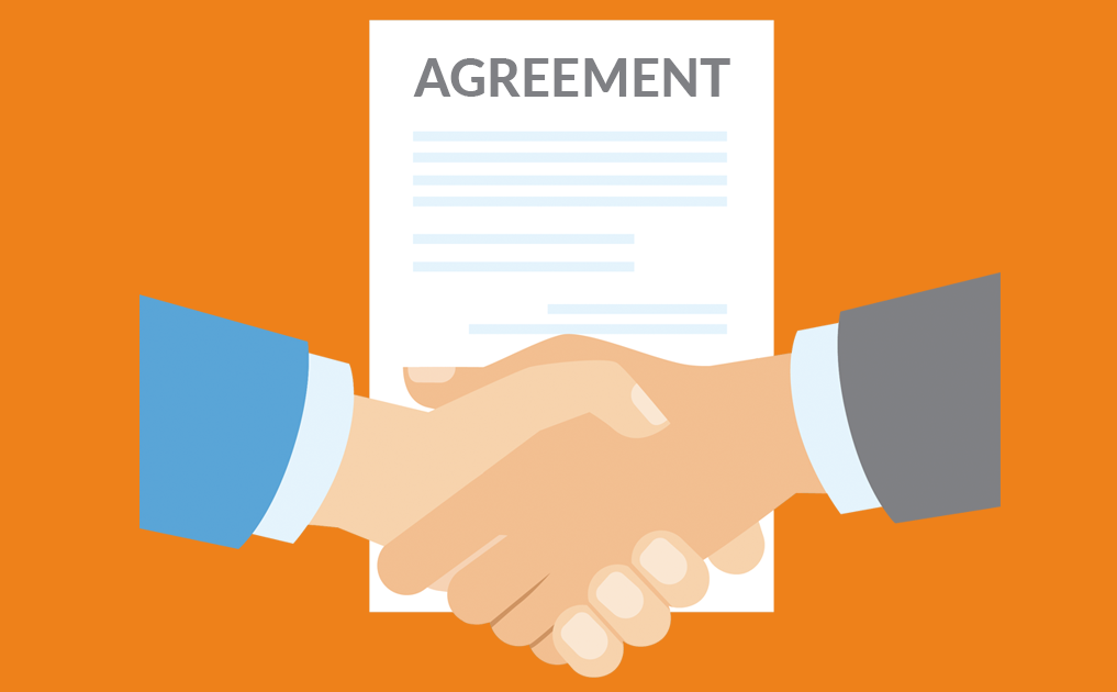 shaking hands over agreement