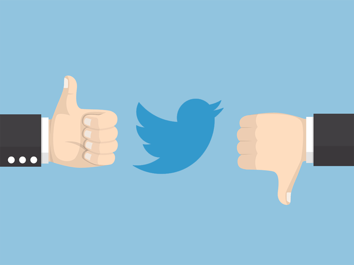 Twitter thumbs up and down