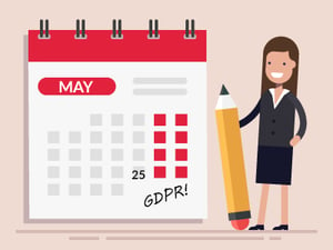 woman marking GDPR calendar